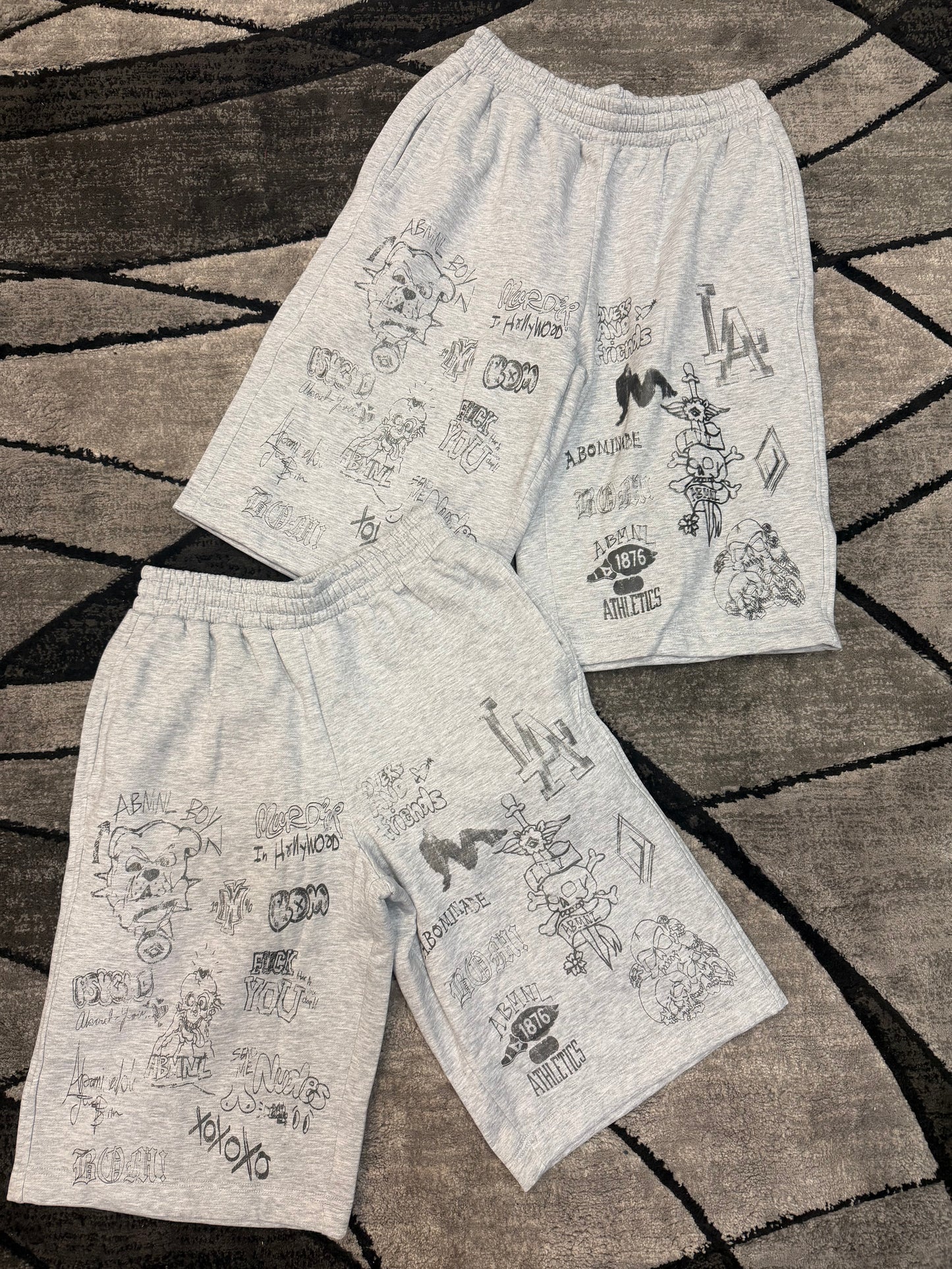 Bom grey Graffiti Sweat short