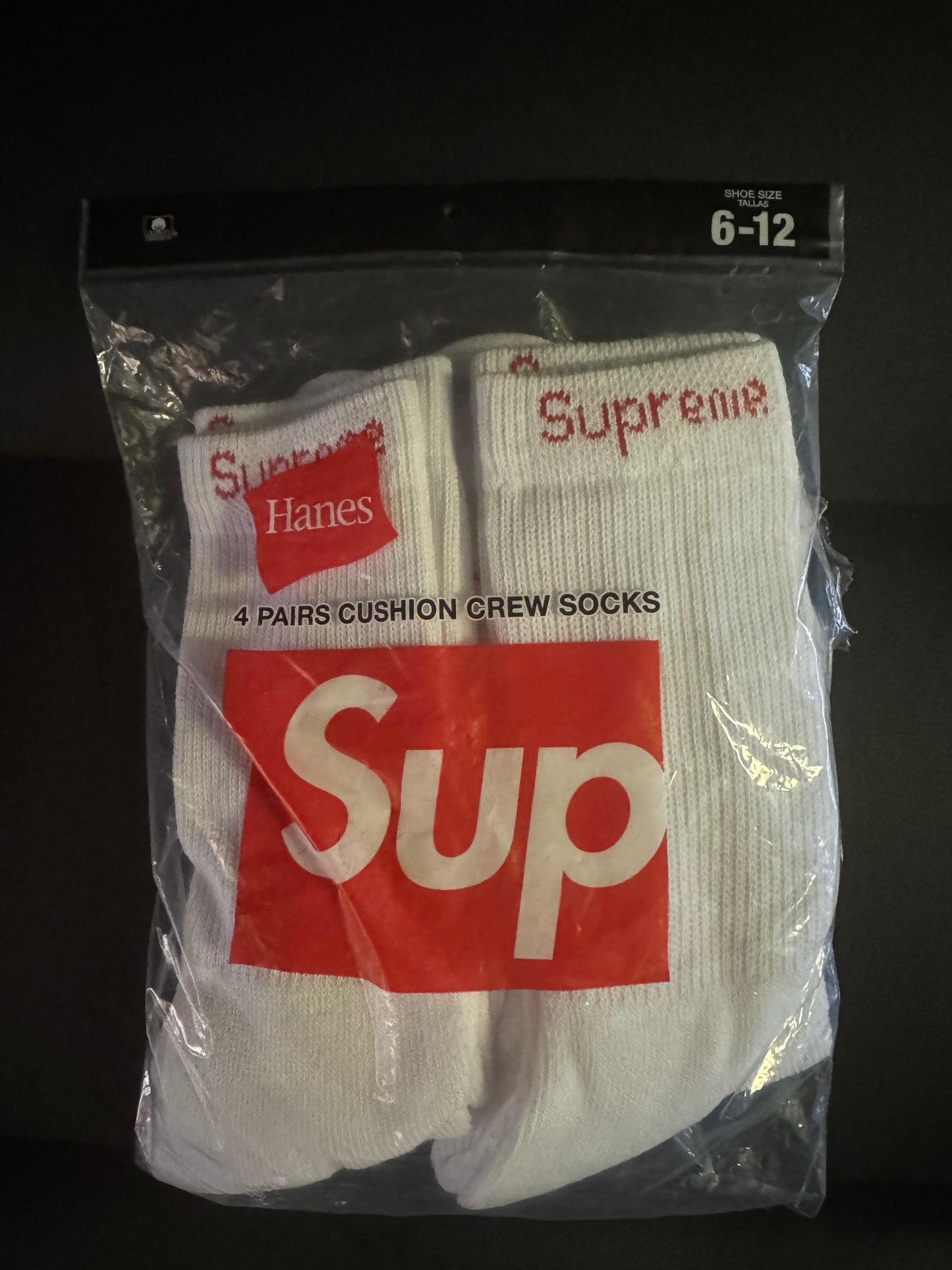 Supreme 4 Pair Cushion Crew Socks